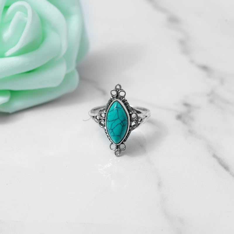 'Fortuna' Turquoise 925 Solid Sterling Silver Ring