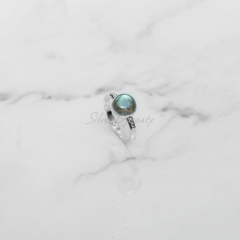 'Minimalist' Labradorite Ring, 925 Solid Sterling Silver Ring