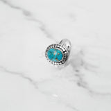 'Fortuna' Blue Copper Turquoise 925 Solid Sterling Silver Ring