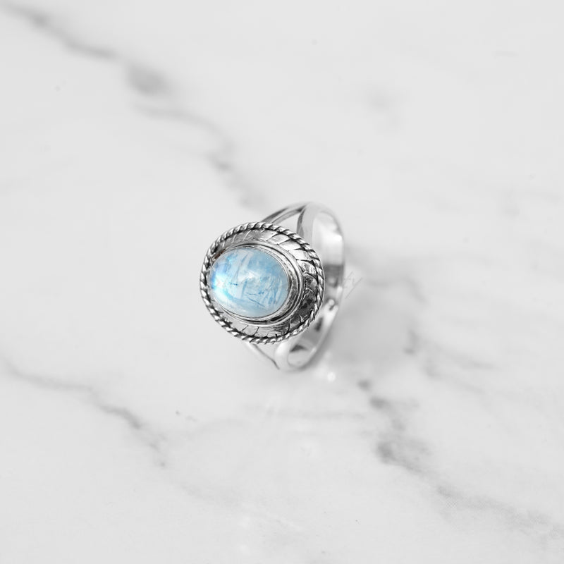 Moonstone 925 Solid Sterling Silver Ring, Moonstone Ring