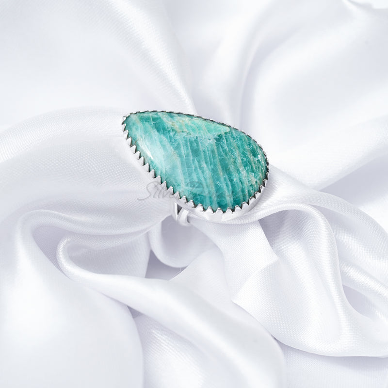 Amazonite Ring, 925 Solid Sterling Silver Ring