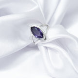 Simple Amethyst Ring, 925 Solid Sterling Silver Ring