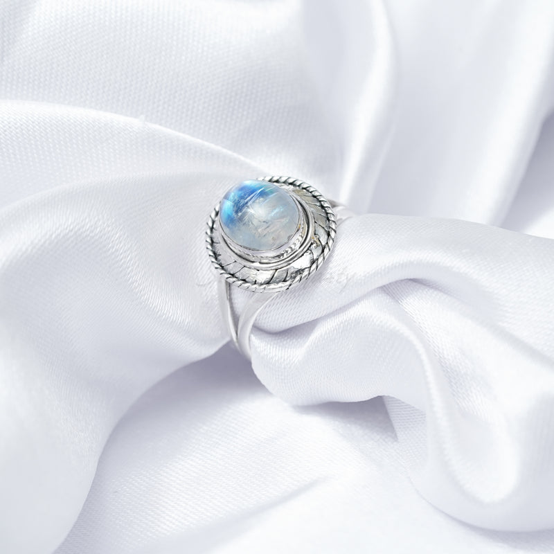 Moonstone 925 Solid Sterling Silver Ring, Moonstone Ring