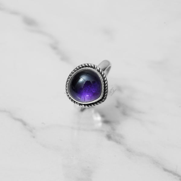 Amethyst Ring, 925 Solid Sterling Silver Ring