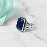 'Bold' Lapis Lazuli 925 Solid Sterling Silver Ring