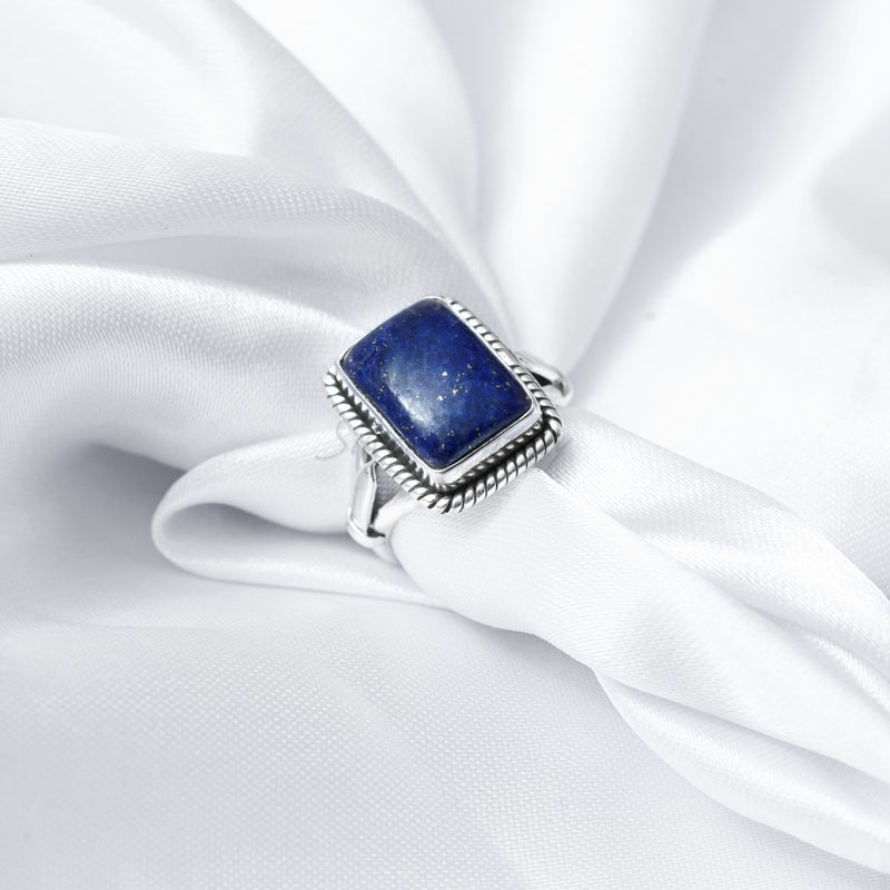 'Bold' Lapis Lazuli 925 Solid Sterling Silver Ring