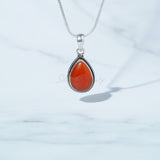 Carnelian Pendant, 925 Solid Sterling Silver Pendant