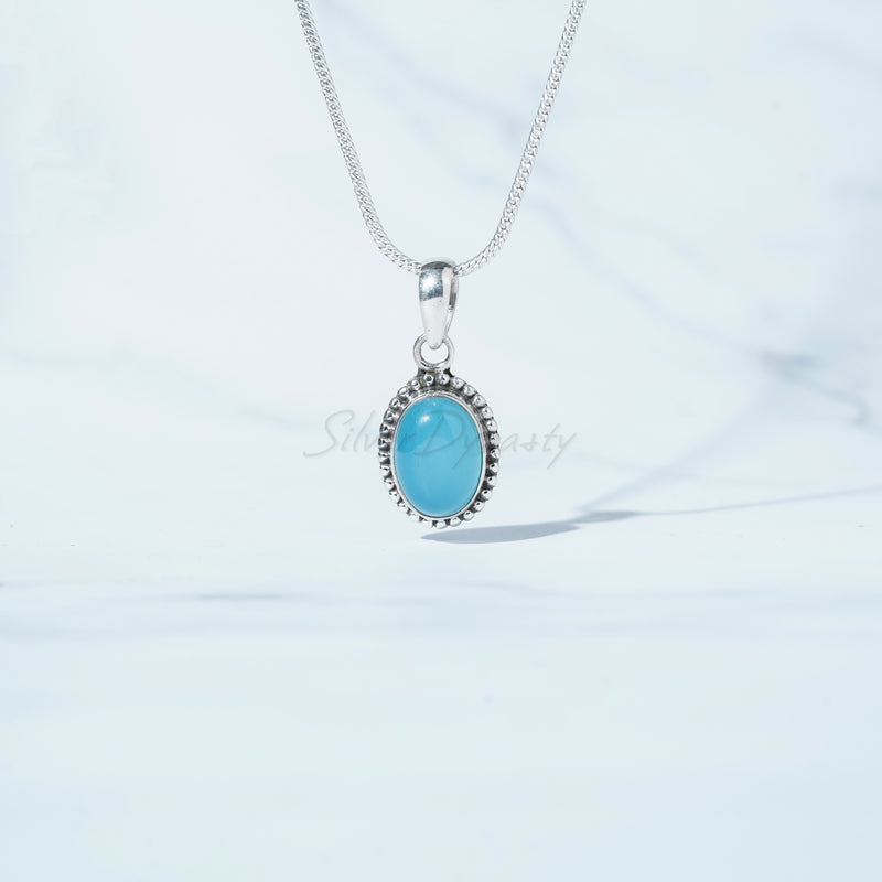 Chalcedony Pendant, 925 Solid Sterling Silver Pendant