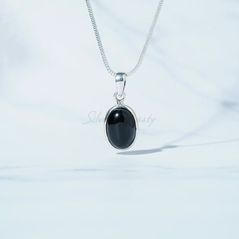 Black Onyx Pendant, 925 Solid Sterling Silver Pendant