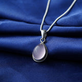 Rose Quartz Pendant, 925 Solid Sterling Silver Pendant