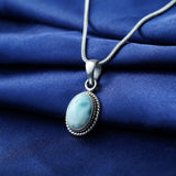 Larimar Pendant, 925 Solid Sterling Silver Pendant