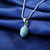 Larimar Pendant, 925 Solid Sterling Silver Pendant