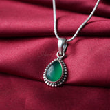 Green Onyx Pendant, 925 Solid Sterling Silver Pendant