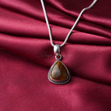 Tiger Eye Pendant, 925 Solid Sterling Silver Pendant