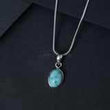 Larimar Pendant, 925 Solid Sterling Silver Pendant