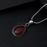 Carnelian Pendant, 925 Solid Sterling Silver Pendant