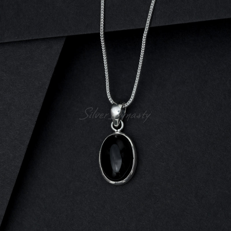 Black Onyx Pendant, 925 Solid Sterling Silver Pendant