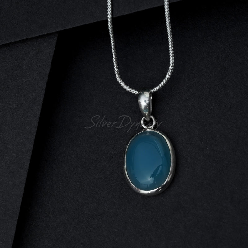 Chalcedony Pendant, 925 Solid Sterling Silver Pendant