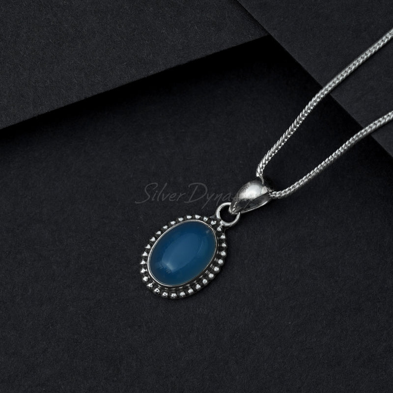 Chalcedony Pendant, 925 Solid Sterling Silver Pendant