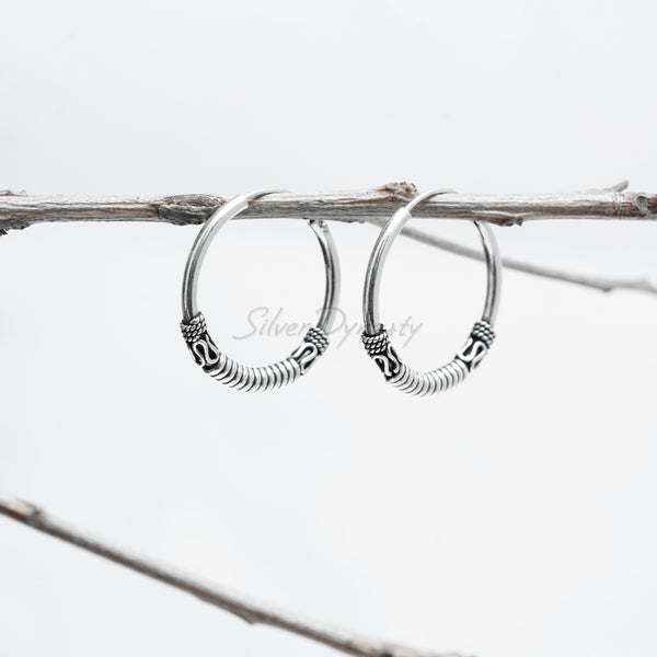 Silver Loop Earrings, 925 Solid Sterling Silver Earrings, Silver Loops