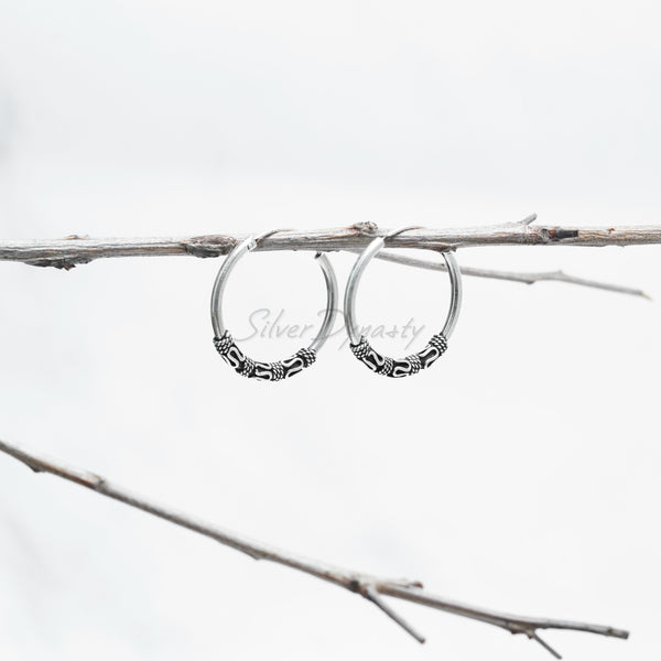 Silver Loop Earrings, 925 Solid Sterling Silver Earrings, Silver Loops