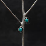 Turquoise 925 Solid Sterling Silver Earrings, Turquoise Studs