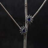 Sapphire Studs, 925 Solid Sterling Silver Earrings, Silver Studs