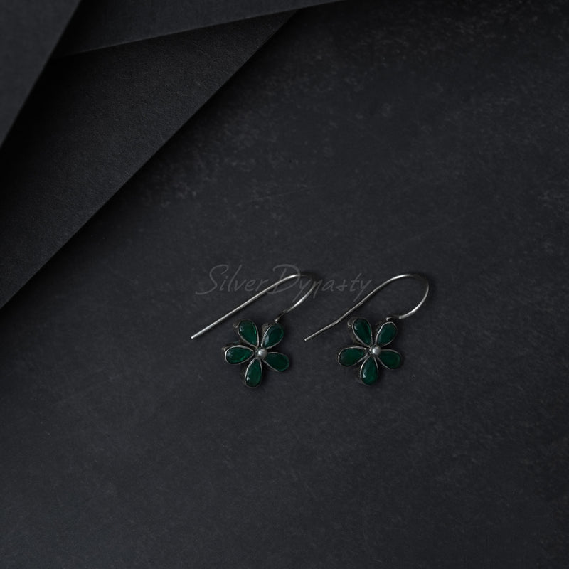 Green Onyx 925 Solid Sterling Silver Earrings