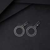 Circular Silver Earrings, 925 Solid Sterling Silver Earrings