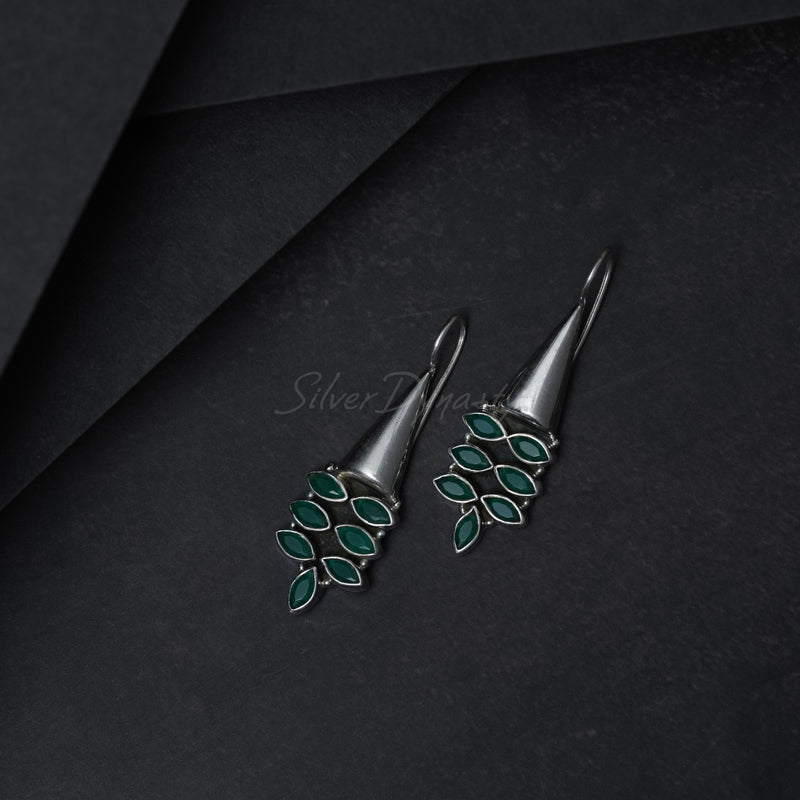 Green Onyx 925 Solid Sterling Silver Earrings