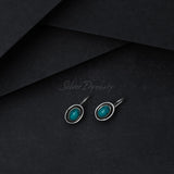 Turquoise 925 Solid Sterling Silver Earrings, Turquoise Studs