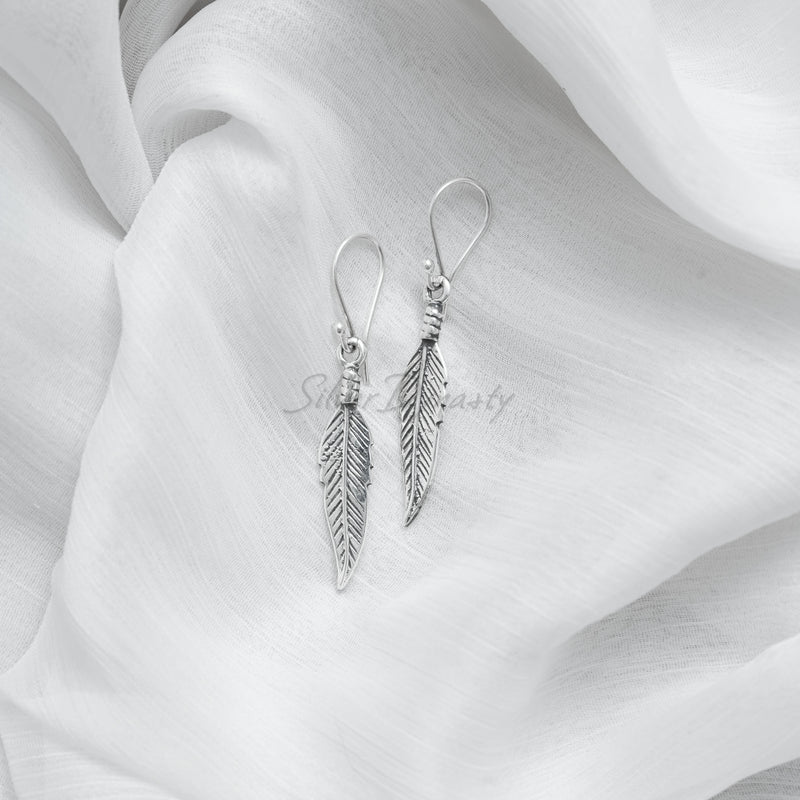 Leaf Earring, Silver Earring, 925 Solid Sterling Silver Earring