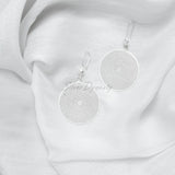 Circular Silver Earrings, 925 Solid Sterling Silver Earrings