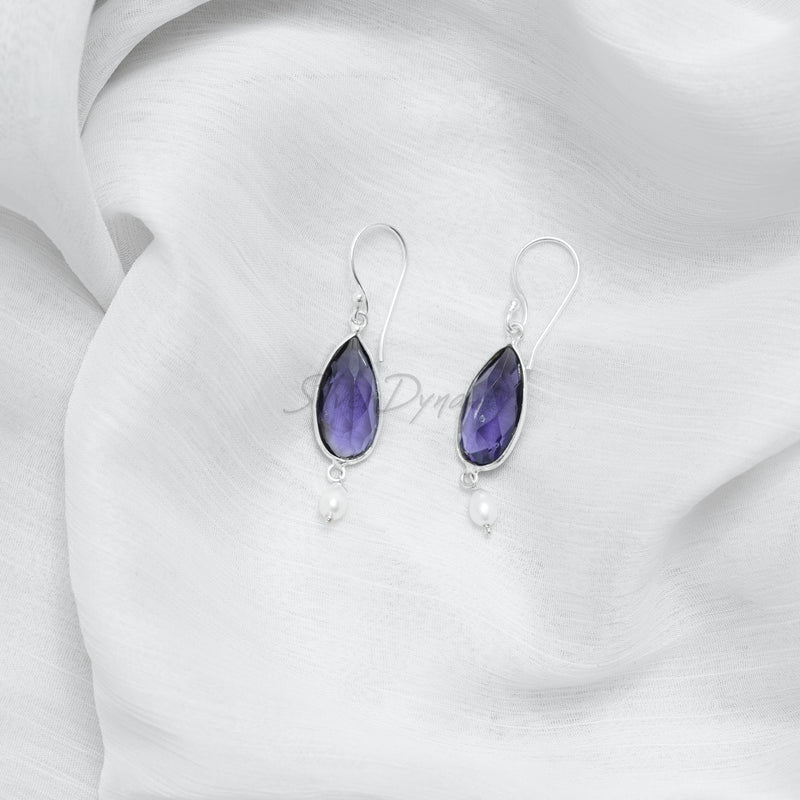 Amethyst Silver Earring, 925 Solid Sterling Silver Earring