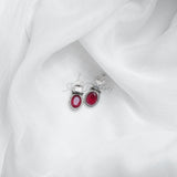 Garnet Earring, 925 Solid Sterling Silver Earring, Garnet and Zircon Earring