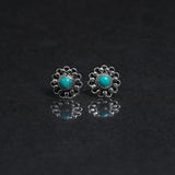 Turquoise 925 Solid Sterling Silver Earrings, Turquoise Studs