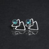 Blue Topaz Earrings, 925 Solid Sterling Silver Earrings, Silver Studs