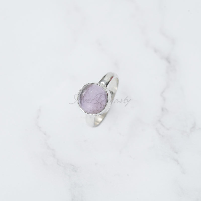 'Minimalist' Rose Quartz Ring 925 Solid Sterling Silver Ring