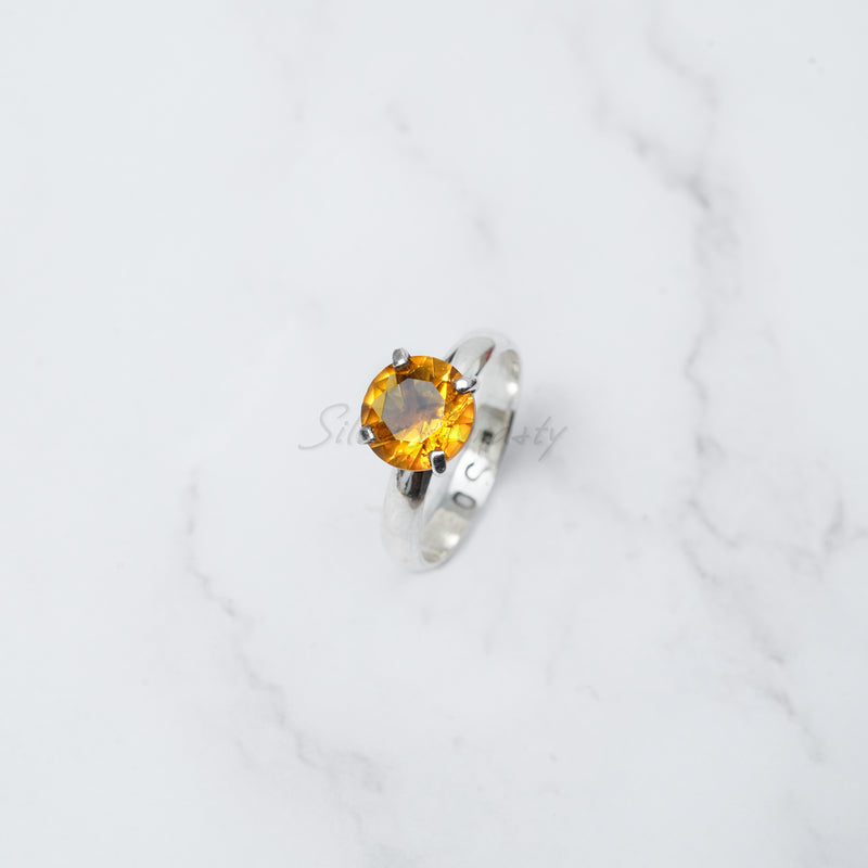 Citrine Ring, 925 Solid Sterling Silver Ring