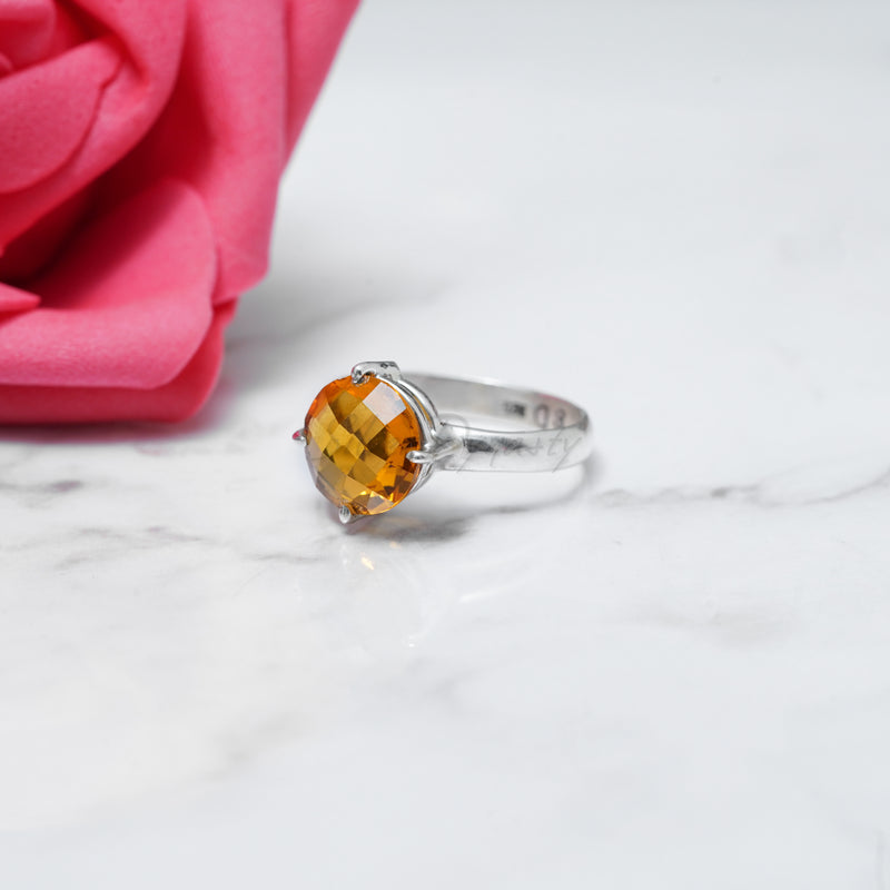 Citrine Ring, 925 Solid Sterling Silver Ring