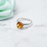 Citrine Ring, 925 Solid Sterling Silver Ring