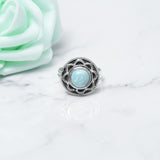 Larimar Ring, 925 Solid Sterling Silver Ring