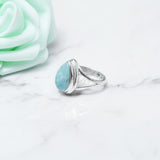 Larimar Ring, 925 Solid Sterling Silver Ring