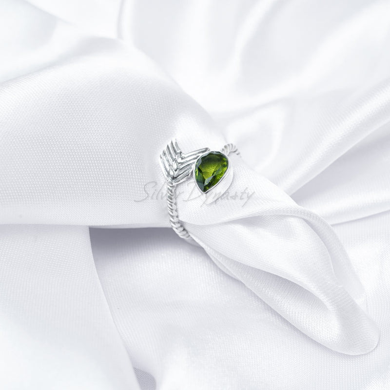 Peridot Ring, 925 Solid Sterling Silver Ring, Ring For Women