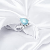 Larimar Ring, 925 Solid Sterling Silver Ring