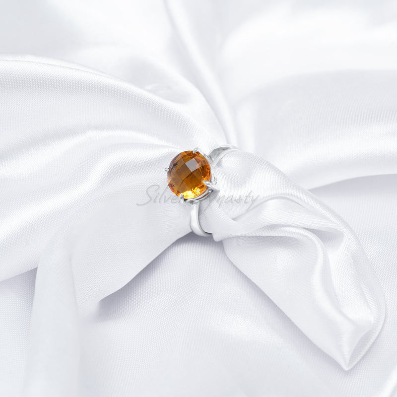 Citrine Ring, 925 Solid Sterling Silver Ring