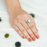 Larimar Ring, 925 Solid Sterling Silver Ring