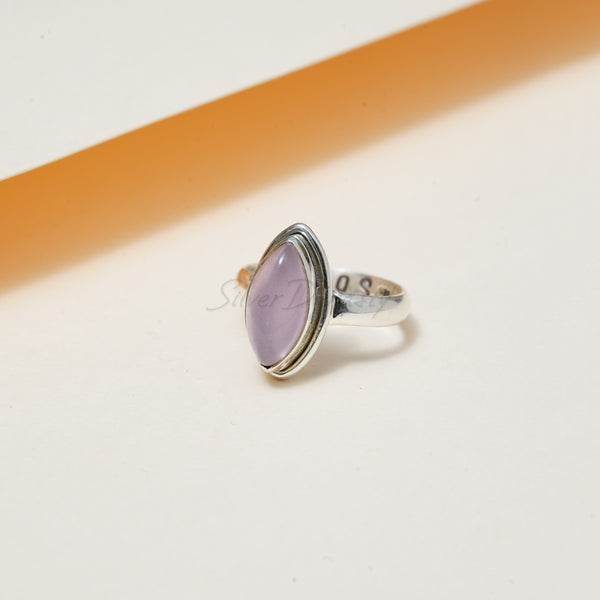 'Statement' Rose Quartz Ring 925 Solid Sterling Silver Ring