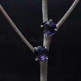 Amethyst 925 Solid Sterling Silver Studs, Natural Amethyst Studs