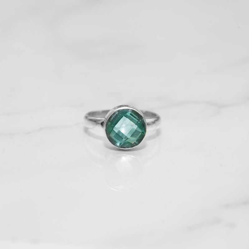 'Classy' Aquamarine 925 Solid Sterling Silver Ring